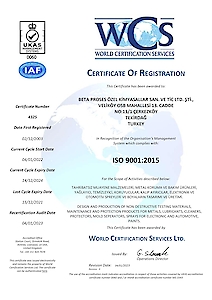 ISO 9001:2015 Certificate